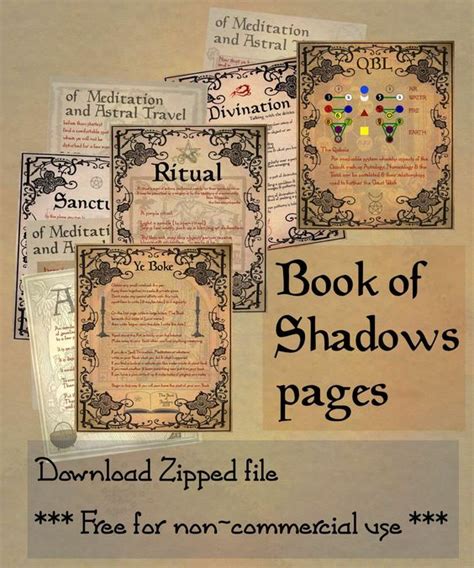 Book Of Shadows Pages Printable